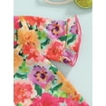 thumbnail image 5 of Bagilaanoe Newborn Baby Girls One-Piece Swimsuit Floral Short Sleeve Zipper Rashguard Swimwear 3M 6M 12M 18M Infant Ruffles Summer Bathing Suit, 5 of 6