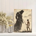 thumbnail image 2 of Qisvanset 12x16 Inch David and Goliath Bible Canvas Wall Art, Modern Scripture Sketch Religious Home Decor Gift, 2 of 8