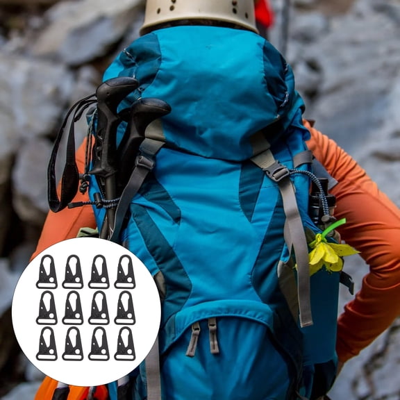 BESTYASH 12-Pack Outdoor Zinc Alloy Hooks with Spring Clips, Carabiner Clips for Backpacks and Gear