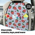 thumbnail image 4 of Cute Strawberry Pink Flower Blue Mats Back Seat Protectors, Car Seat Protector Vehicle Organizers Waterproof Cover Back Seat Cover for Kids with 3 Storage Pockets 2 Pack, 4 of 5