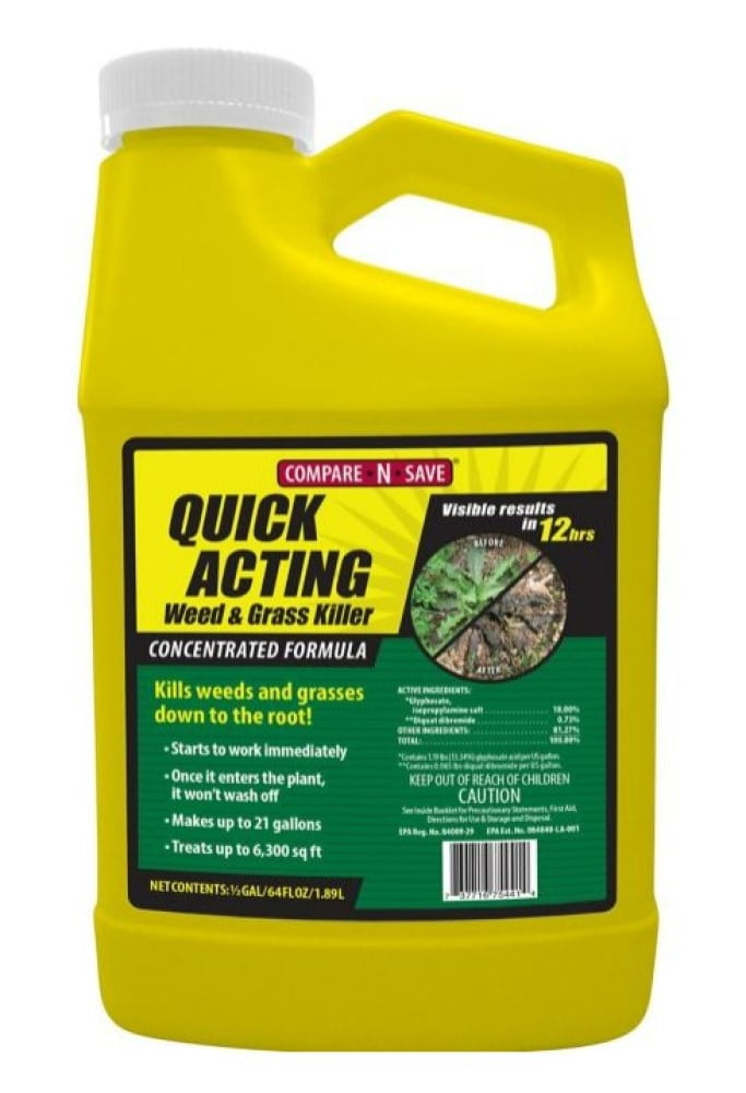 CompareNSave 75441 Quick Acting Weed and Grass Killer 64 oz