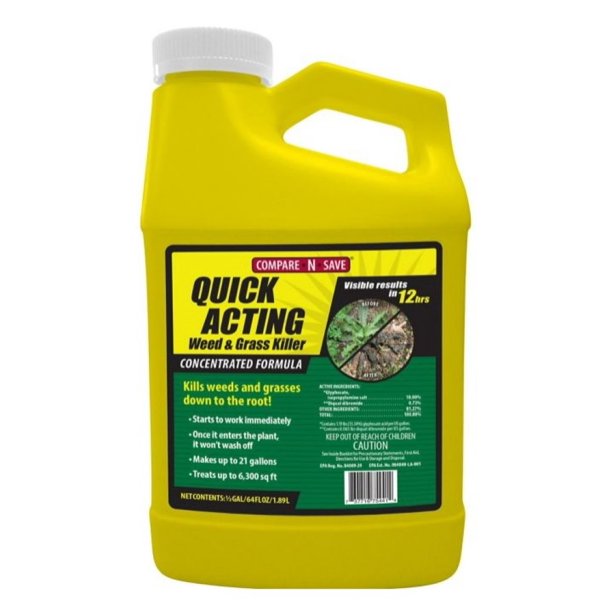 CompareNSave 75441 Quick Acting Weed and Grass Killer 64 oz