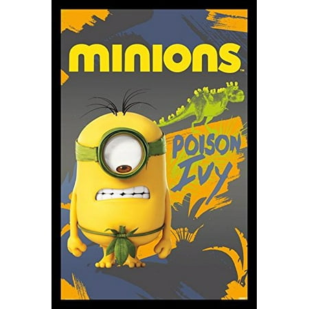 buyartforless IF AC FP13952 34x22.5 1.25 Black Framed Minions - Poison Ivy 34X22.5 Movie Art Print Poster Funny Humor Family Comedy