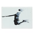 thumbnail image 1 of Teen Room Cutting Board, Modern and Basketball Player in Fractal Pattern Design, Decorative Tempered Glass Cutting and Serving Board, Large Size, Black Pale Blue, by Ambesonne, 1 of 1