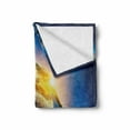 thumbnail image 2 of Earth Soft Flannel Fleece Blanket, Early Morning Rising Sun Scenery in Outer Space Day's Cycle Calm Idyllic Vivid, Cozy Plush for Indoor and Outdoor Use, 50" x 70", Blue Green Yellow, by Ambesonne, 2 of 6