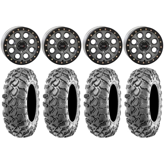 System 3 SB-7 14" Wheels Titanium (4 3) 29" Carnage Tires Sportsman RZR Ranger