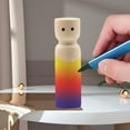 thumbnail image 4 of Unfinished Wooden Peg Doll, Artwork Creative Ornament Decorative Blank Figurines to Paint for Bedroom Desktop Anniversary Party Festivals 7cmx2.1cm, 4 of 8