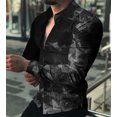 thumbnail image 1 of Camisa de solapa de manga larga con estampado de colores y parches geométricos 3D más vendida para hombre, ropa de diseñador para ocio callejero de Vaion para hombre, 1 of 6