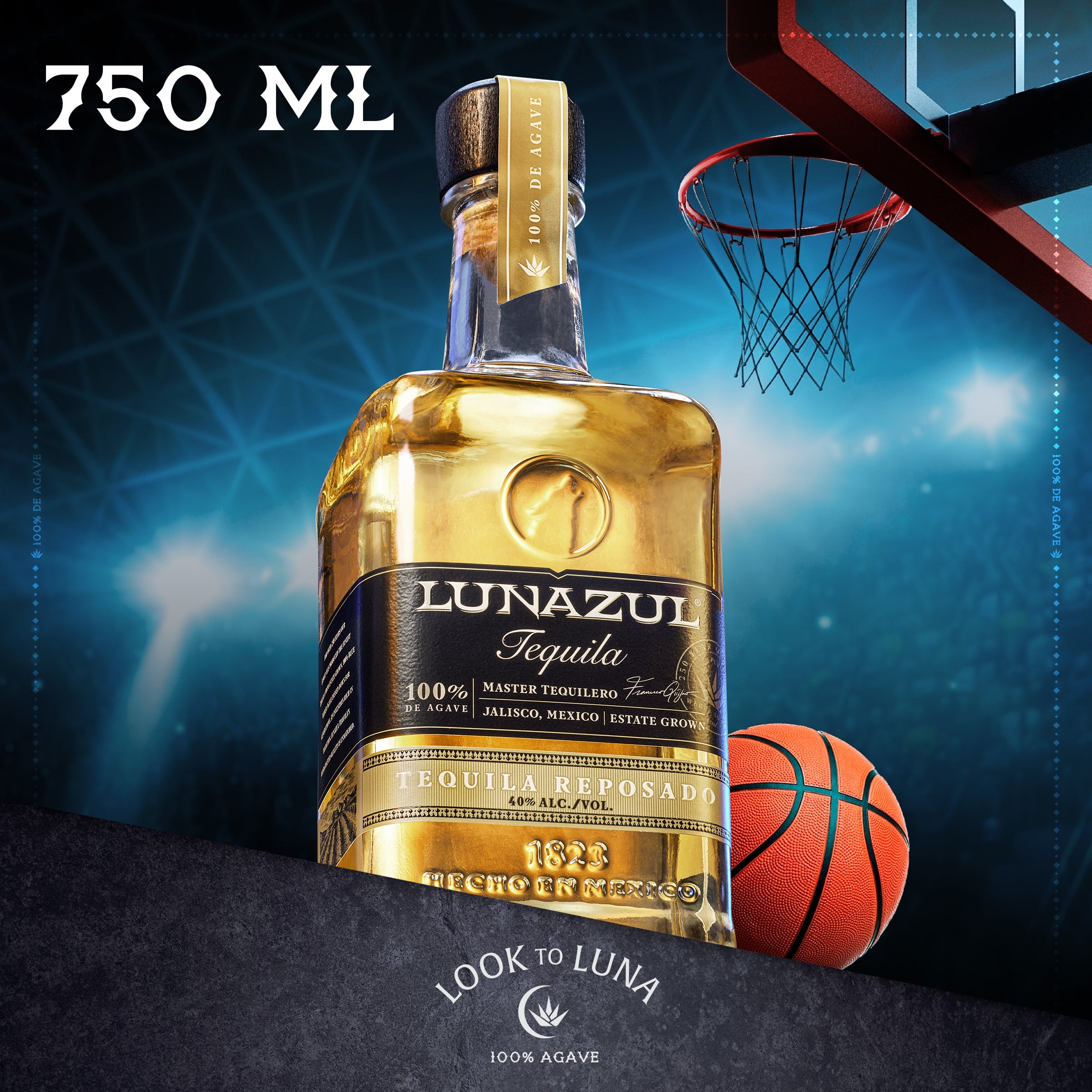 Lunazul Reposado Tequila, 750 ml Bottle, 40.0% ABV