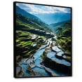 thumbnail image 2 of Designart "Rice Terraces China Azure painting V" China Floater Framed Canvas Wall Art, 2 of 7