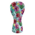 thumbnail image 2 of Yuyamidu Tropical Hibiscus Golf Head Covers Palm Leaves Driver Headcover Fairway Wood Head Cover Hybrid Headcover, Waterproof PU Leather Golf Club Head Covers, 2 of 7