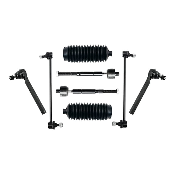 PartsW - 8 Pc Front Suspension Sway Bar Links, Outer & Inner Tie Rod Ends, Rack & Pinion Bellow Boots Kit