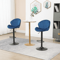 thumbnail image 3 of Bar Stools Set of 2 Swivel Adjustable Barstools with Back and Footrest Modern Counter Height Bar Chairs Lift Stools for Kitchen Bistro Pub Dining Room, Blue, 3 of 7