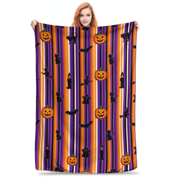 Halloween Throw Blanket Throw Blankets for Couch Sofa Bed Soft Warm Fuzzy Cozy Plush Checkered Blanket Farmhouse Fall Decor 50x40