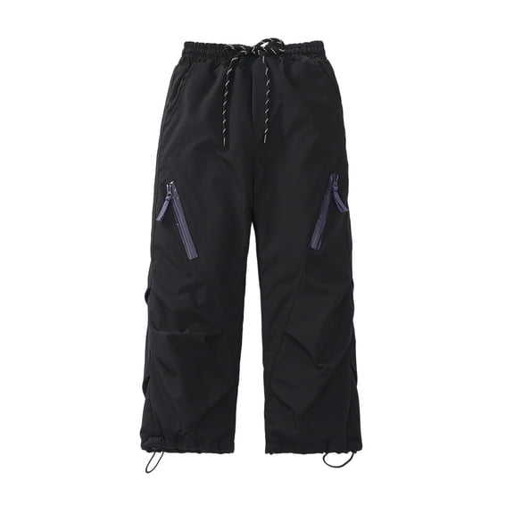 Gtoiithly Kids Lined Softshell Snow Pants Windproof Water Resistant Stain Resistant Soft Fabric Boys Girls Ages 2-13 Outdoor Ski Travel E-Black 10-11 Years