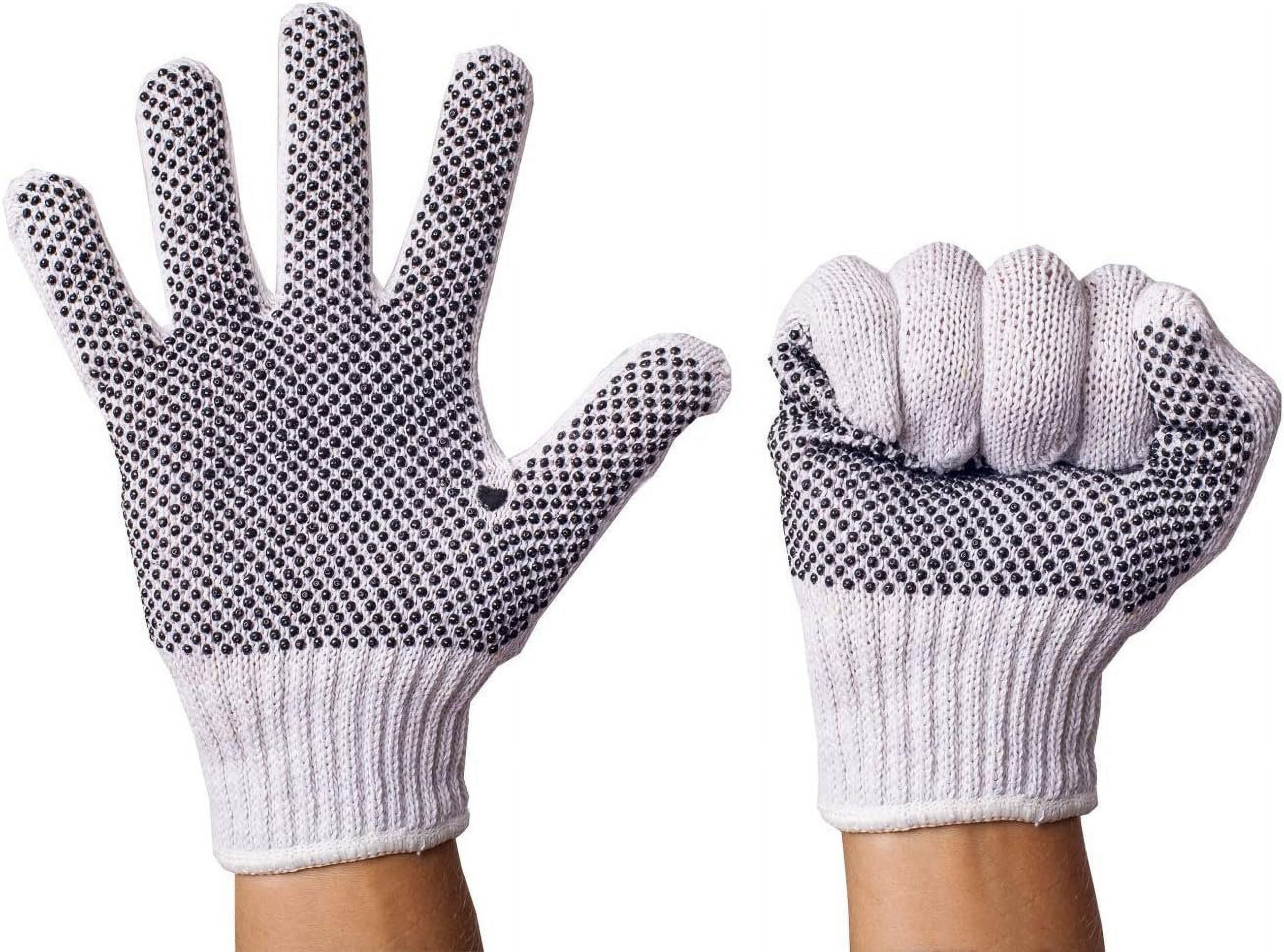 ABC String Knit Gloves with Grip Dots 9.5´´， Pack of 480 White