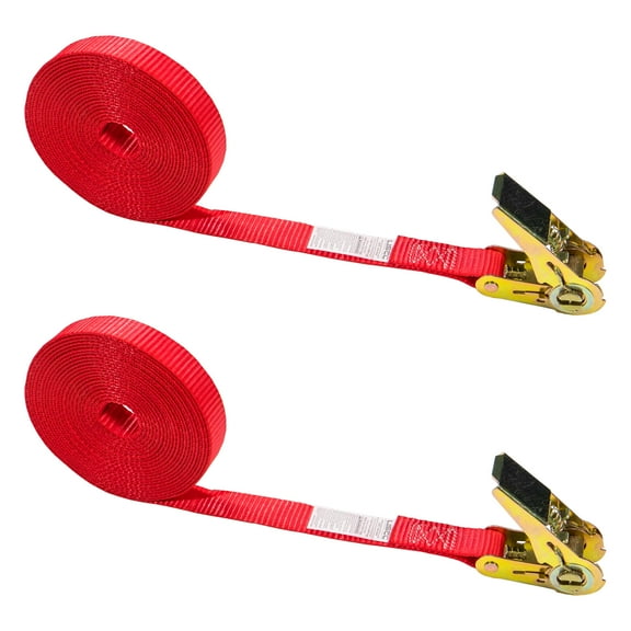 1" x 20' Red Endless Ratchet Strap - 2 Pack