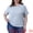 Light Blue, variant on DARING DIVA Women's Plus Textured Rolled Sleeve Tee Crew Neck Blouses 1X White