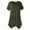 Army Green, variant on Uaswgudfs Women's Long style babydoll Solid Color V-Neck Blouse Tee – Loose-Fit Casual Short Sleeve Summer Top