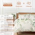 thumbnail image 6 of 3 Piece Green Eucalyptus Duvet Cover Set Queen Size,Microfiber Comforter/Quilt Cover with Corner Ties and 2 Pillowcases,Country Nature Leaf Succulent Plant All Season Soft Bedding with Zipper Closure, 6 of 8