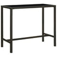 thumbnail image 1 of vidaXL Garden Bar Table Brown 130x60x110 cm Poly Rattan and Glass, 1 of 6