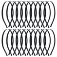 thumbnail image 2 of 20 Pack Bulk 7 MM Thin Silver Black Plain Blank Hard Wire Metal Headbands Base Hair Bands Clasps Tiara DIY Crafting Accessories for Women (Silver), 2 of 4