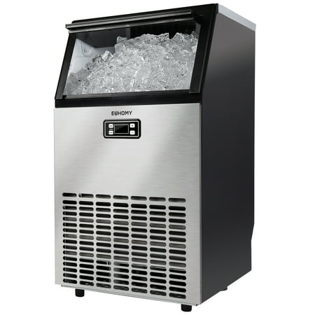 Euhomy Commercial Ice Maker Machine, 99lbs/24H, 33lbs Ice Storage Capacity, Stainless Steel