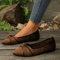 thumbnail image 4 of Women’s Wide Fit Breathable Knit Flats Slip On Shoes, Comfortable Low Heel Bow Detail Work Shoes, Lightweight Stretchy Loafers for Office Casual Daily Wear, 4 of 6