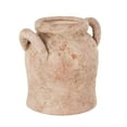 thumbnail image 6 of DecMode 11" Antique Style Distressed Pink Ceramic Vase with Handles, 6 of 9