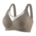 thumbnail image 2 of Fall/Winter Savings! Swuxness Womens Comfortable Wireless Bra, Women's Push Up Bras, Women's Solid Color Sheer Fixed Cups Breathable Lightweight Soft No Underwire Everyday Bra Coffee, XXL, 2 of 5
