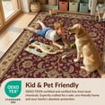 thumbnail image 4 of Design&I 8'x10' Washable Area Rug Snag-Free Gold Rich Burgundy Floral Elegance Design Intricate Golden with Ornate Border for Dining Room, Large Office, Lounge, 4 of 7