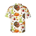 thumbnail image 3 of Haiem Thanksgiving Turkey Printed Hawaiian Shirt for Men - Men’s Casual Beach Summer Shirts - Stretch Fabric with Modern Fit-Medium, 3 of 9