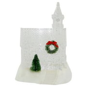 Northlight 9" LED Lighted Icy Crystal Glitter Snow Globe Christmas House