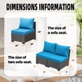 thumbnail image 4 of JOYURE 2 pieces Patio Furniture Set,Wicker Conversation Sofa,Peacock, 4 of 7