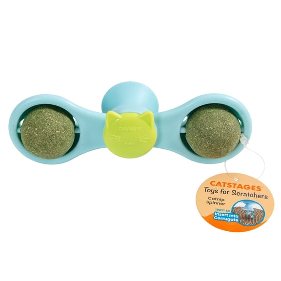 Catstages Scratchables Fidget Spinner Interactive Cat Toy, Blue