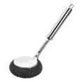thumbnail image 1 of Purpose Stainless Steel Scrub Brush With Handle Non Scratch Dish Brush Scrubber Steel Wool Brush Tool For Kitchens Reusable Scrubbing Scouring Brush Pad For Kitchen Pots Si Sponge Daddy Holder Sponges, 1 of 4