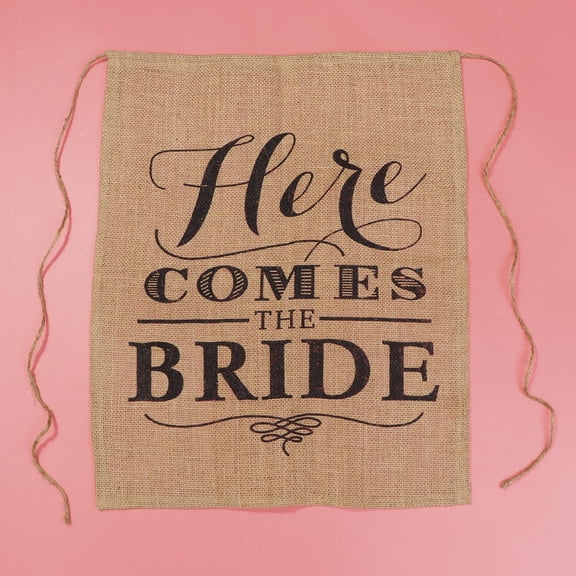 Raindrops Bridal Shower Banner - Vintage Khaki Rustic Wedding Decoration Sign - Here Comes The Bride, 1 Piece