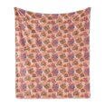 thumbnail image 1 of Floral Soft Flannel Fleece Blanket, Forest Leaves Growth Mother Nature Autumn Foliage Hand Drawn Like, Cozy Plush for Indoor and Outdoor Use, 70" x 90", Salmon Purple and Chocolate, by Ambesonne, 1 of 5