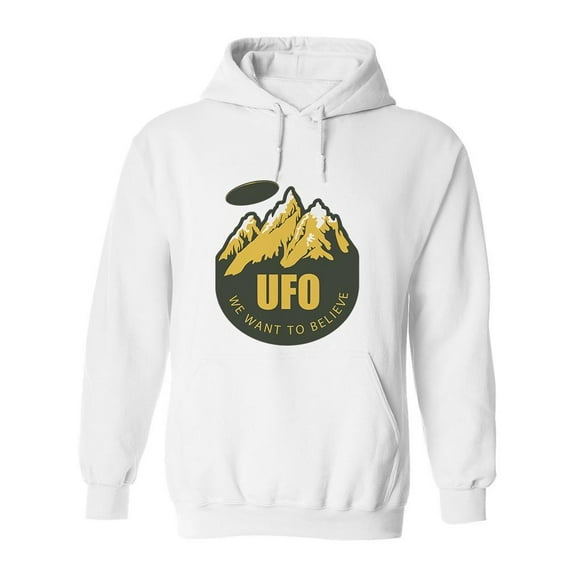 Ufo Nature And Mountains Design Hoodie Men -Image by Shutterstock, Male Large
