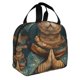 thumbnail image 2 of Fotbe Surreal Meditating Cat Bolsa Térmica con Estampado y Forro de Aluminio Grueso Bolsa de Almuerzo con Bolsillo Frontal para Hombres y Mujeres, Ideal para Trabajo, Escuela, 2 of 8