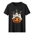 thumbnail image 2 of Gamivast Ghosts In Witch Hats T-Shirt for Men Halloween Pumpkin Graphic Print Short Sleeve Crewneck Tee Casual Fall Holiday Top Spooky Novelty Shirt Everyday Wear Black M, 2 of 5
