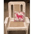 thumbnail image 2 of Golden Retriever Shabby Chic Pink Roses Fabric Decorative Pillow, 2 of 2