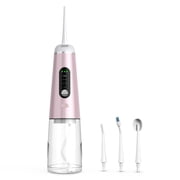 Irene Inevent Wireless Tooth Irrigator Rotating Digital Display 350ml Water Flosser Portable Travel Teeth Cleaning Tool Mouth Washing Supplies Pink