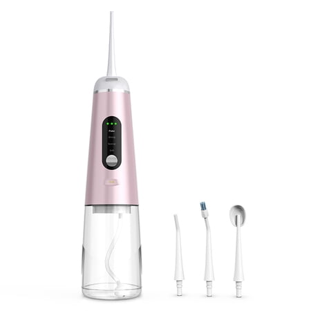 Irene Inevent Wireless Tooth Irrigator Rotating Digital Display 350ml Water Flosser Portable Travel Teeth Cleaning Tool Mouth Washing Supplies Pink