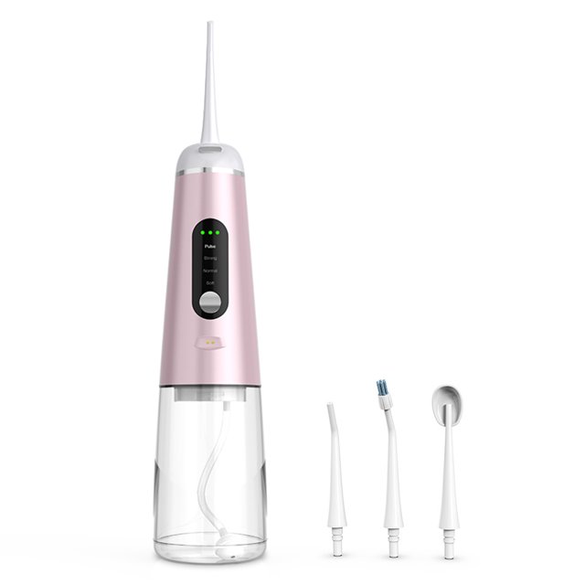 Diente inalámbrico Irrigador giratorio Pantalla digital 350 ml Flosser de agua Portátil Dientes de viaje Limpieza Herramienta de limpieza Suministros de lavado de rosa Sweethay CE001382-02B
