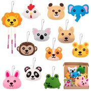 Haooryx Animal Heads Sewing Kit DIY Art Craft Ornaments Sew 12Pcs