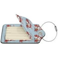 thumbnail image 2 of Naloa merry Christmas rabbit Luggage Tag for Suitcase Leather Baggage Tag with Stainless Steel Loop Privacy Cover for Women Men Girls-1, 2 of 5