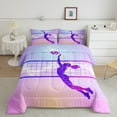thumbnail image 2 of Manfei Volleyball Queen Comforter Set,Sports Player Bedding Sets,Pink Glitter Print Bedding Comforter Set For Girl Boys,Microfiber Room Decoration Reversible,3pcs, 2 of 8