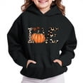 thumbnail image 2 of Sriper Halloween Pumpkin Hoodie,Kids Ghost Print Fleece Oversized Long Sleeve Sweatshirt with Pocket,Boys & Girls Fall Winter Clothes,Youth Sizes 4-14,Camisas Para Niñas,Spooky Outfits Black 7 Years, 2 of 4