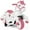 Pink, variant on Costway 12V Kids Ride on Unicorn Toy with Training Wheels Music One-button Start Horse Toy Pink